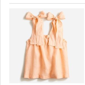 J. Crew Tie Shoulder Linen Tank XS
